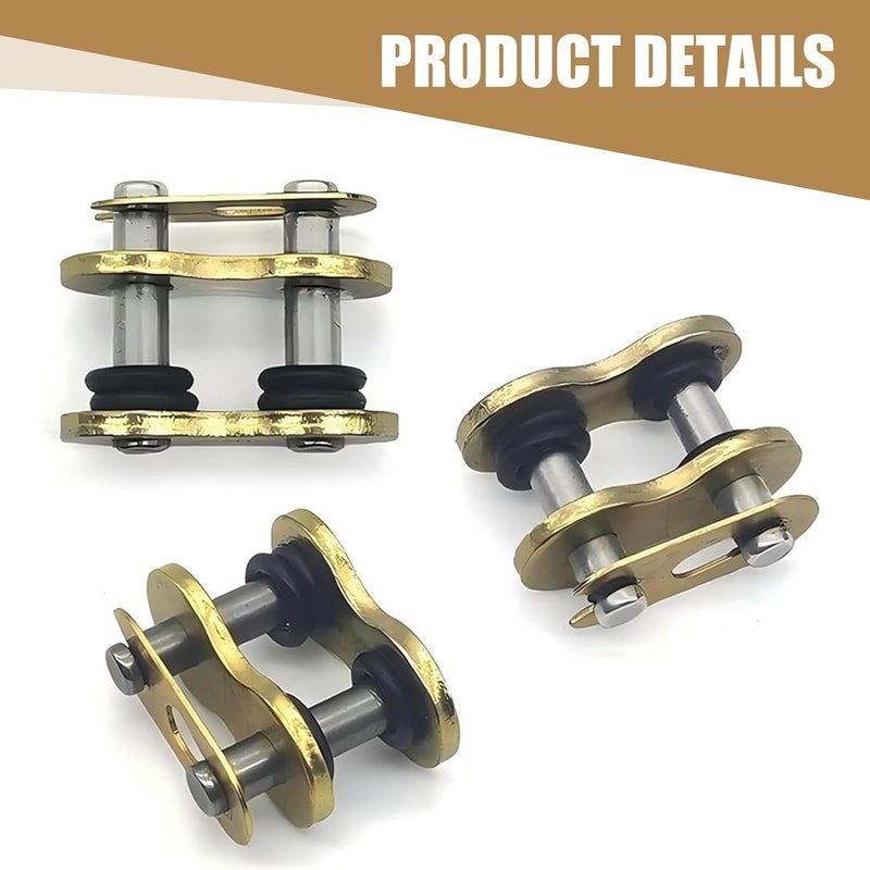 Downhill 4 PCS 520 Chain Master Link, Metal Chain Connecting Links with O-Ring, Heavy Duty Masterlink Connector Replacement, Universal for Motorcycle, Dirt Bike (Gold) - Image 3